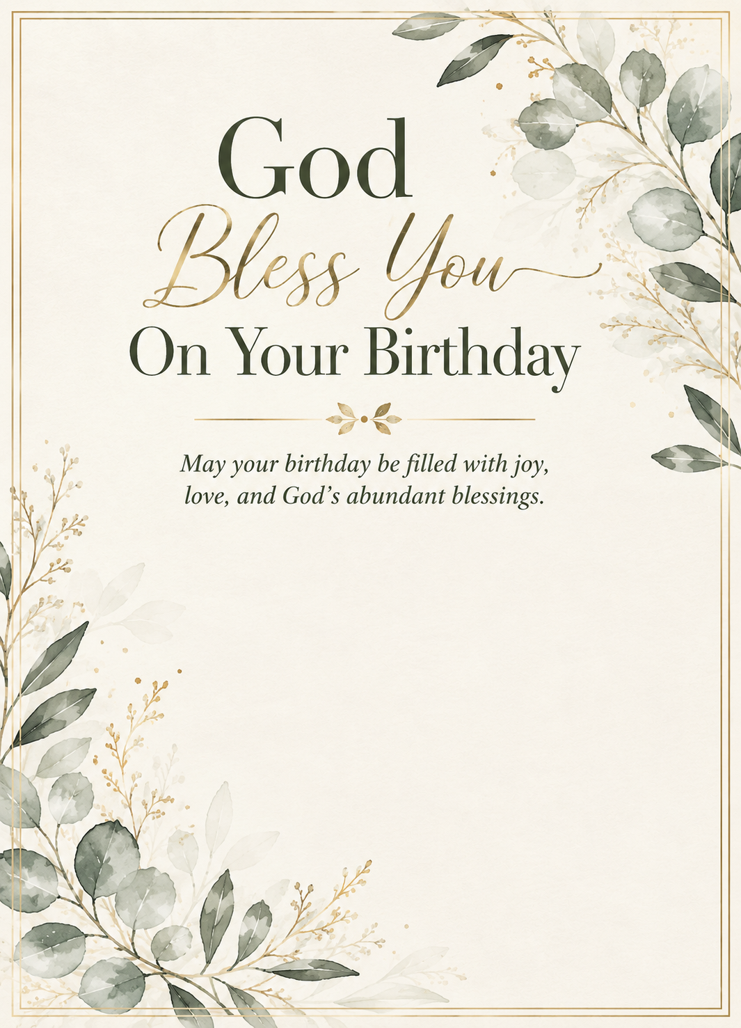God Bless You — 5×7 Portrait