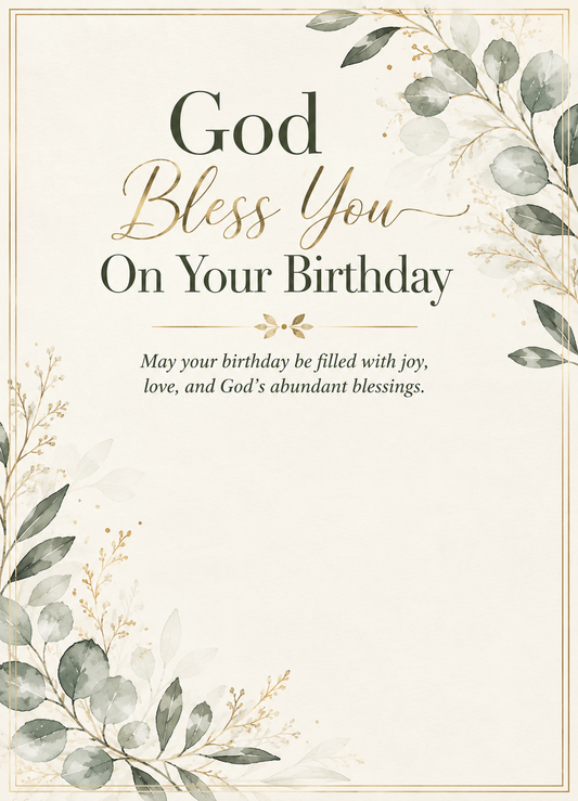 God Bless You — 5×7 Portrait